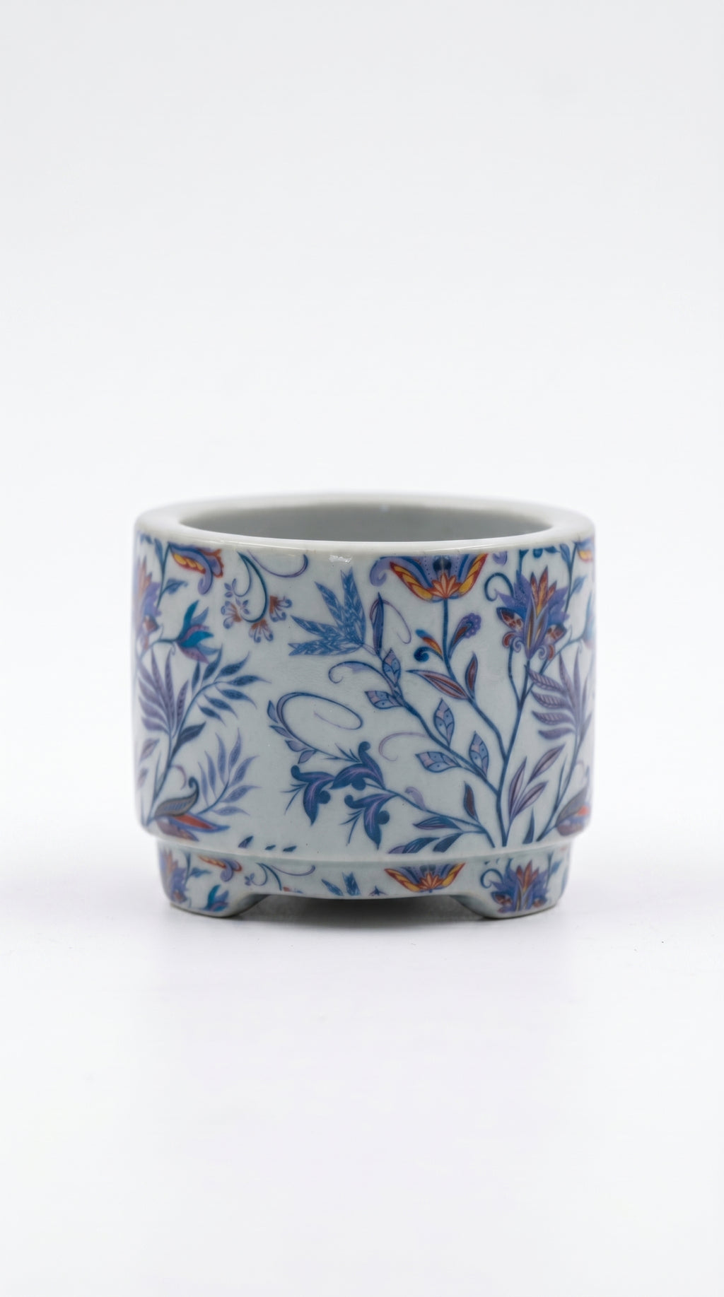 Ceramic Incense Burner - White and Blue Porcelain
