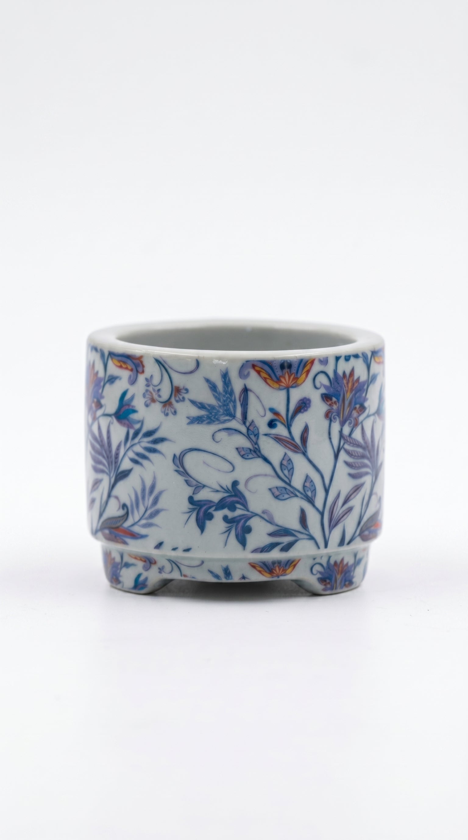 Ceramic Incense Burner - White and Blue Porcelain
